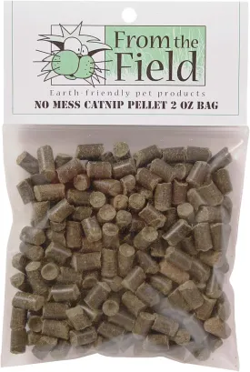 From The Field | No Mess Catnip Pellets for Cats | 2 Oz Resealable Bag | All-Natural, Compressed, Potent USA-Grown Catnip | Safe for Play & Nibbling | Easy to Clean | Eco-Friendly
