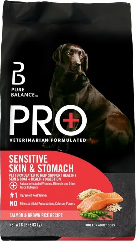 GYCO Purre Balance Pro  Sensitive Skin & Stomach Dog Food, Salmon & Rice Recipe, 8LB., 1 Count (Pack of 1)