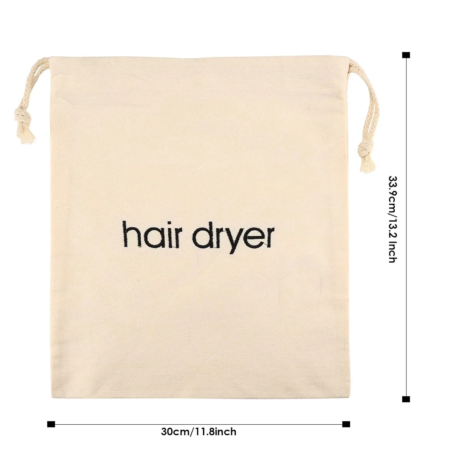 Hair Dryer Bags Drawstring Bag Container Hairdryer Bag for travel bathroom (Black)