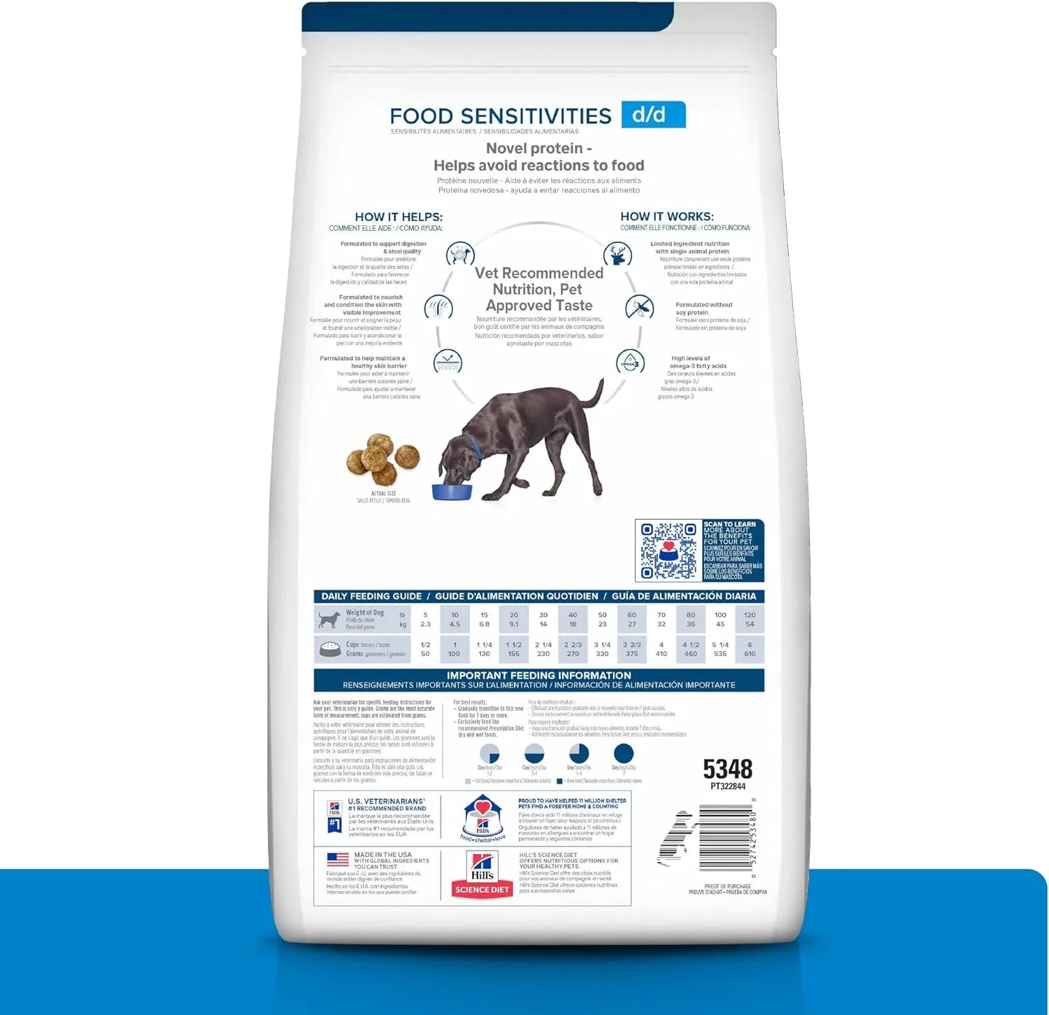 Hill's Prescription Diet d/d Food Sensitivities Potato & Venison Formula Dry Dog Food, Veterinary Diet, 8 lb. Bag