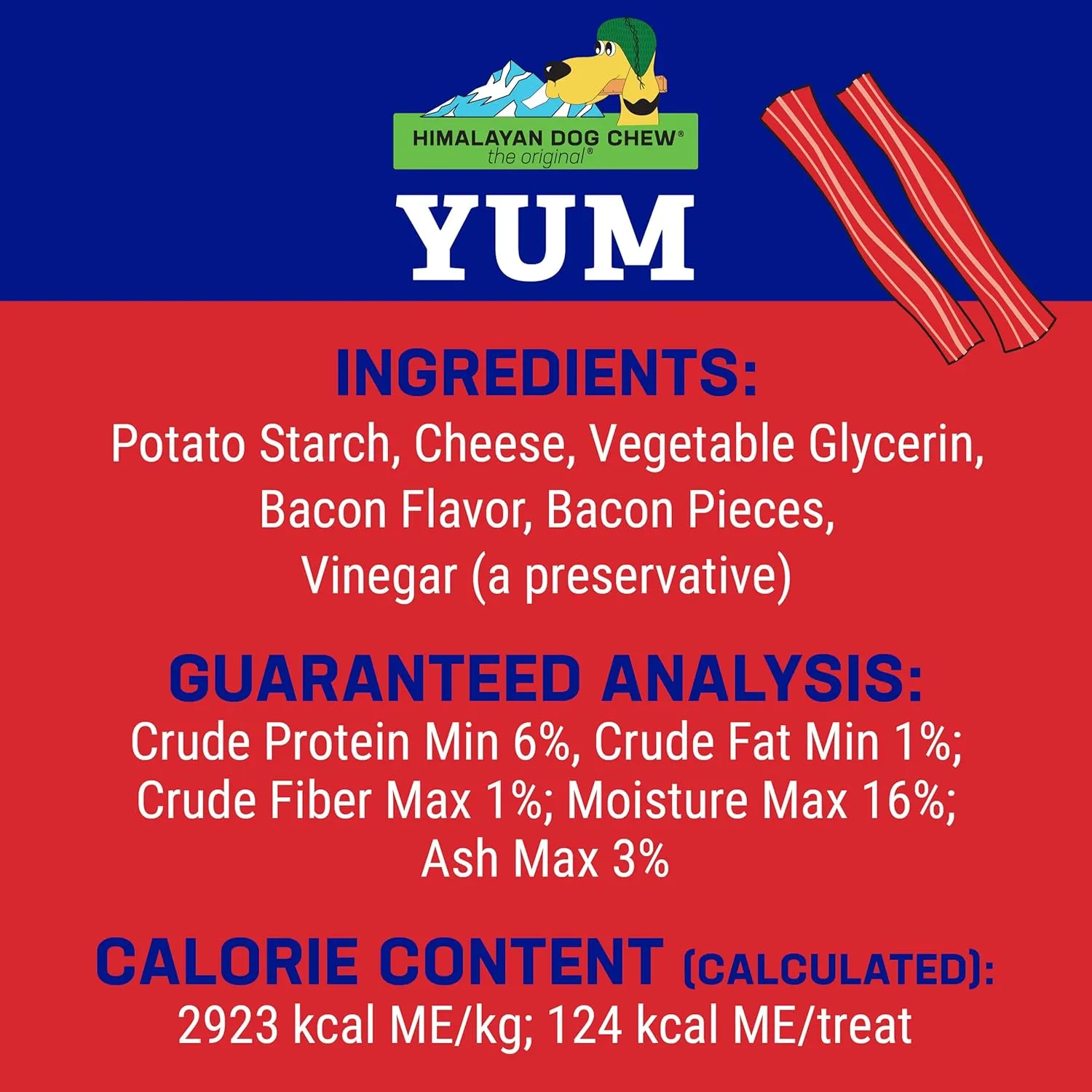 Himalayan Dog Chew Yak Cheese Dog Chews, 100% Natural, Long Lasting, Gluten Free, Healthy & Safe Dog Treats, Lactose & Grain Free, Protein Rich, for All Breeds, Medium, Bacon Flavor, 4.5 oz