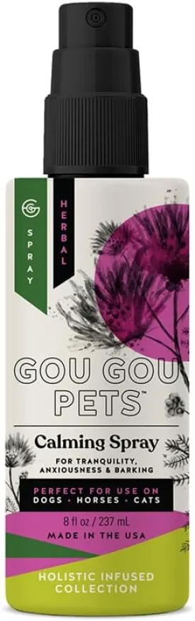 Holistic Natural Derived Calming Pet Spray for Anxiety: Providing Stress Relief: Veterinarian Recommended - Made in USA - 8 oz