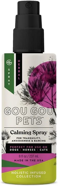 Holistic Natural Derived Calming Pet Spray for Anxiety: Providing Stress Relief: Veterinarian Recommended - Made in USA - 8 oz