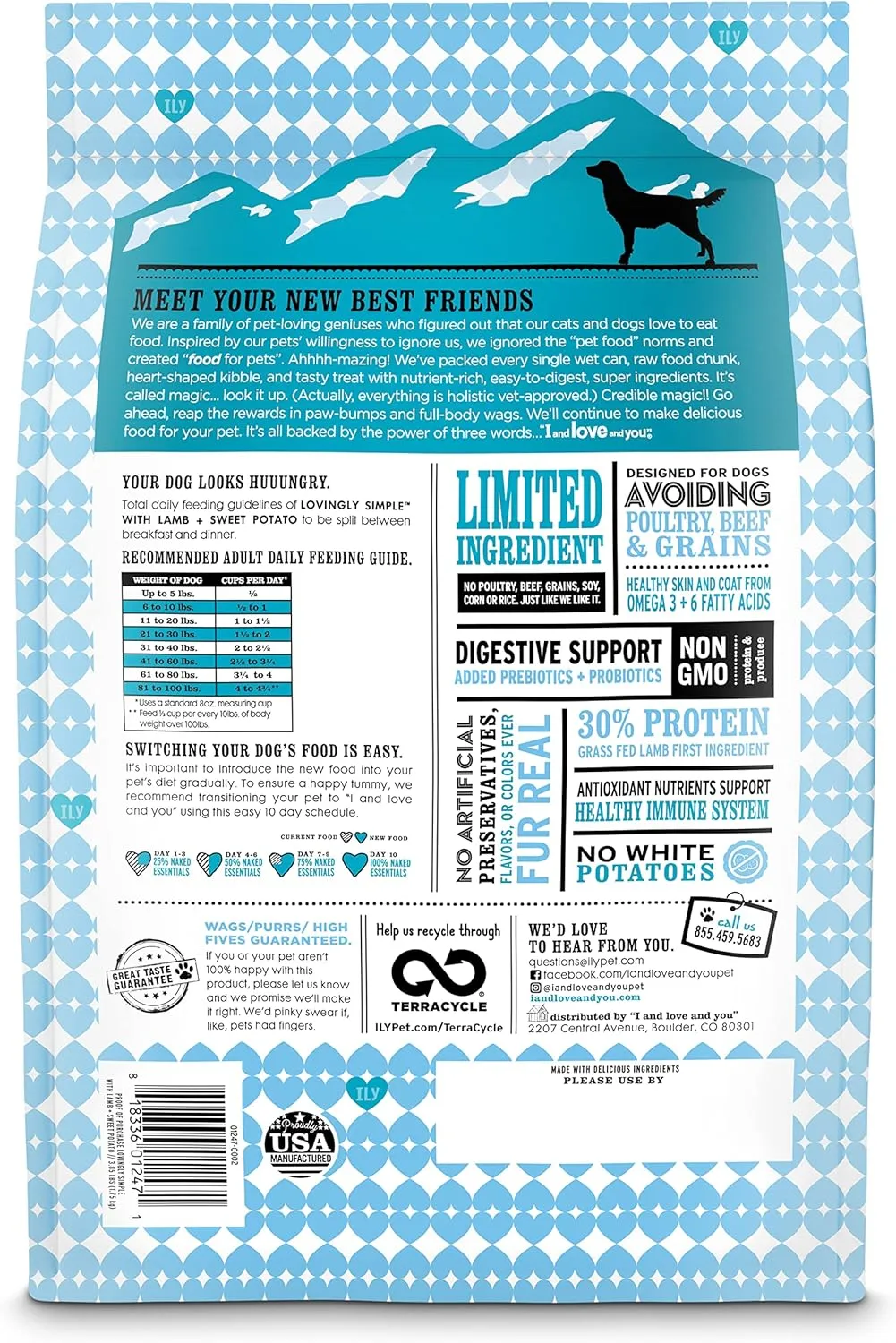 I and love and you Lovingly Simple Dry Dog Food - Lamb   Sweet Potato - Grain Free, Filler Free, Prebiotic   Probiotic 3.85lb Bag