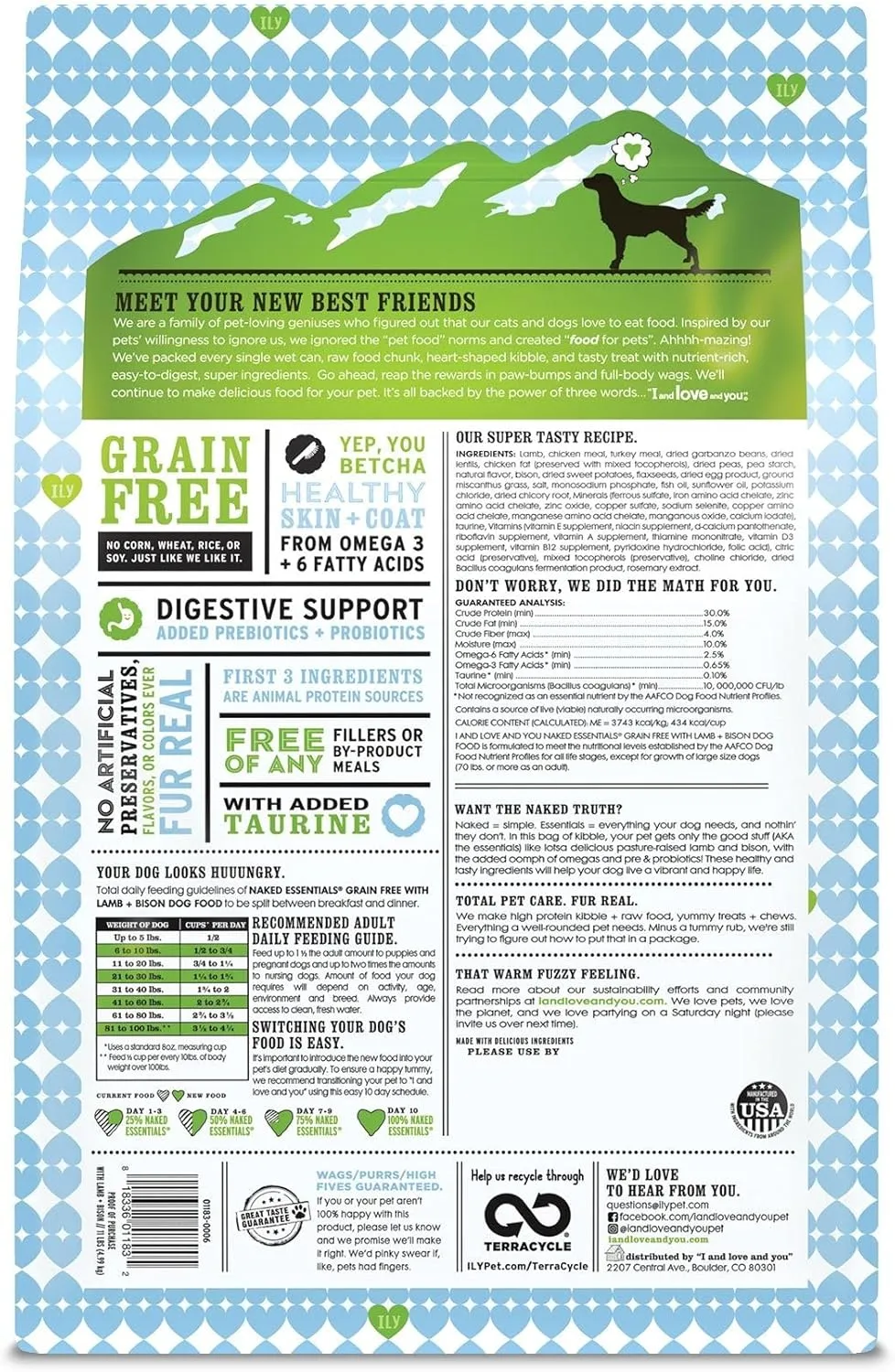 I and love and you Naked Essentials Dry Dog Food - Lamb   Bison - High Protein, Real Meat, No Fillers, Prebiotics   Probiotics, 11lb Bag