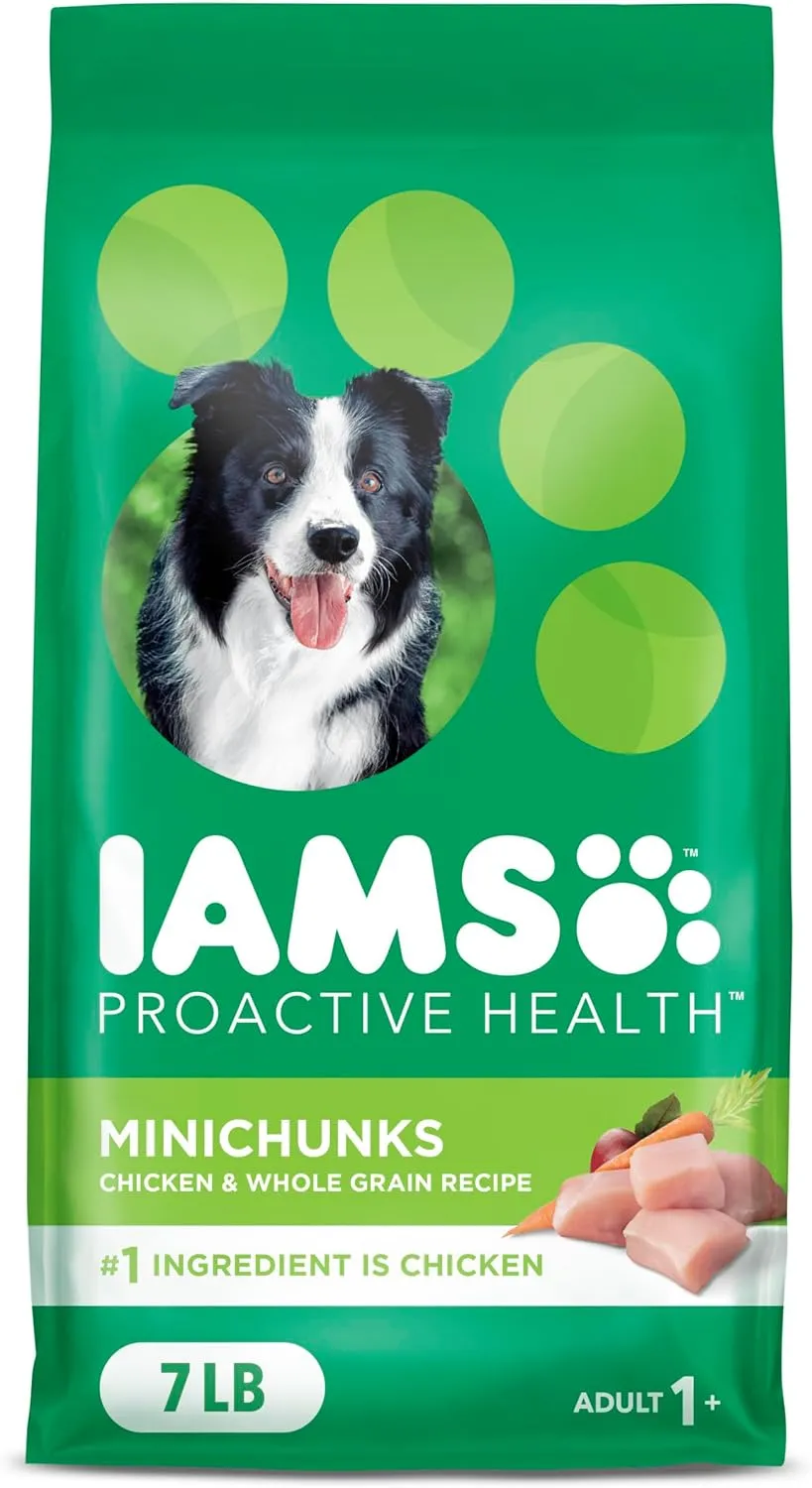 IAMS Proactive Health Minichunks Adult Dry Dog Food with Real Chicken and Whole Grains, 7 lb. Bag