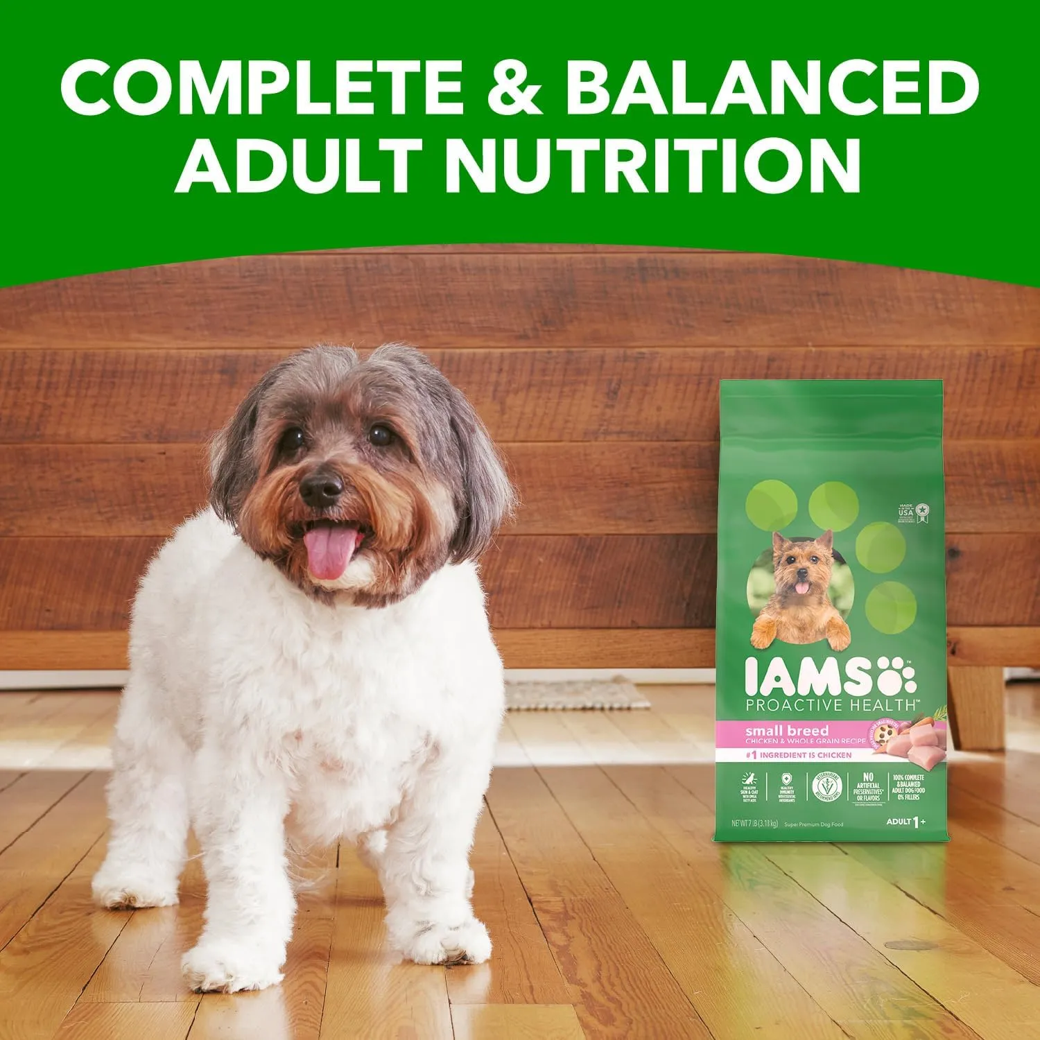 IAMS Proactive Health Small Breed Dog Food Dry with Real Chicken, 7 lb. Bag