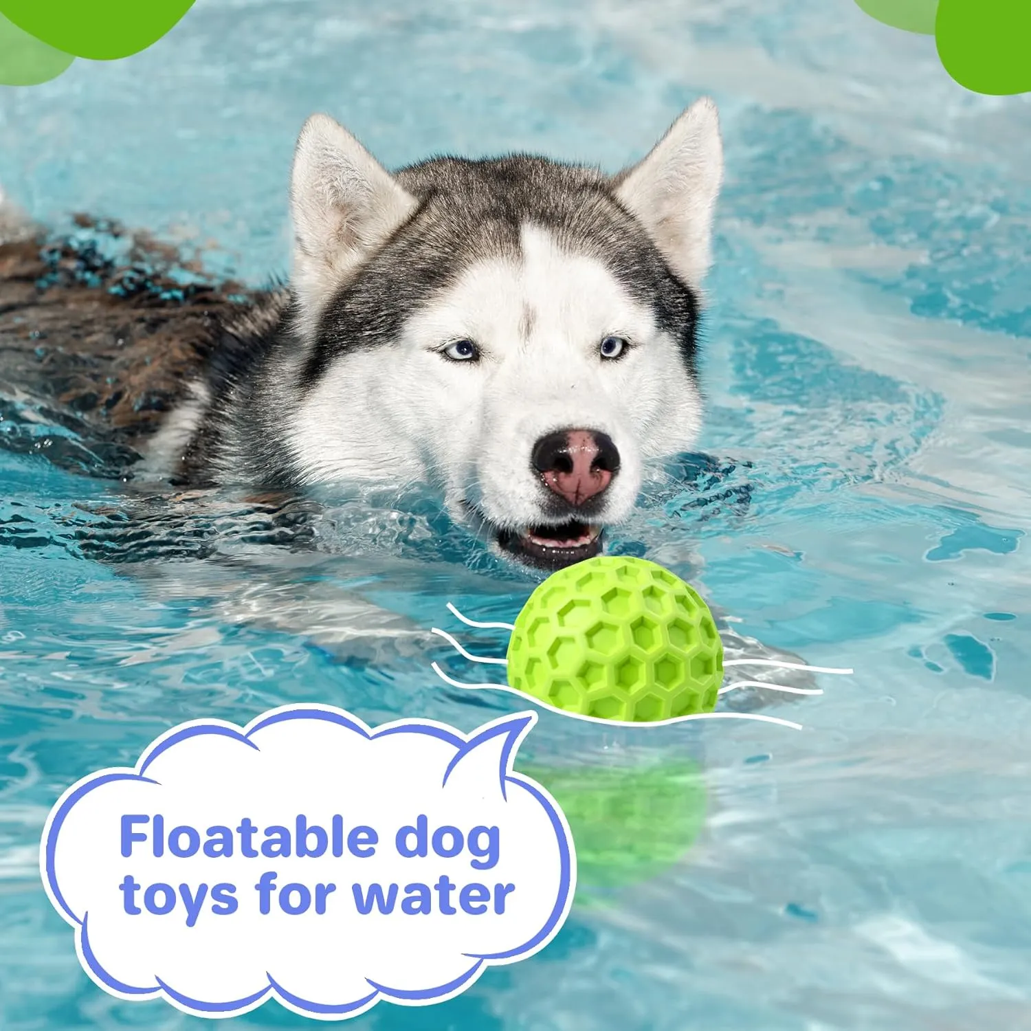 Indestructible Squeaky Dog Balls, Dog Toys for Aggressive Chewers Large Breed for Relieving Anxiety, Tough Dog Chew Toys Balls for Aggressive Chewers, Outdoor Squeaky Dog Toys for Large Dogs