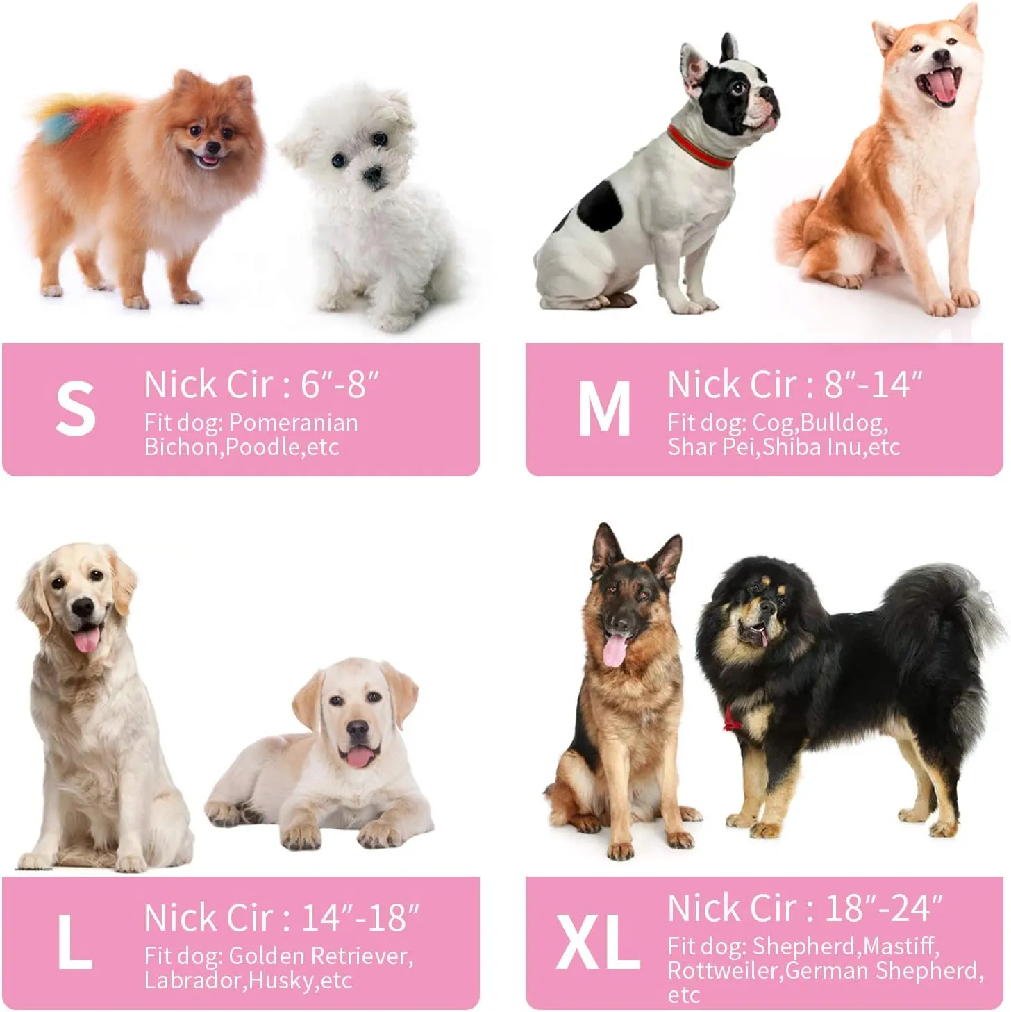 Inflatable Dog Cone,Adjustable Recovery Collar for Dogs After Surgery,Prevent from Biting & Scratching,Not Block VisionPink S
