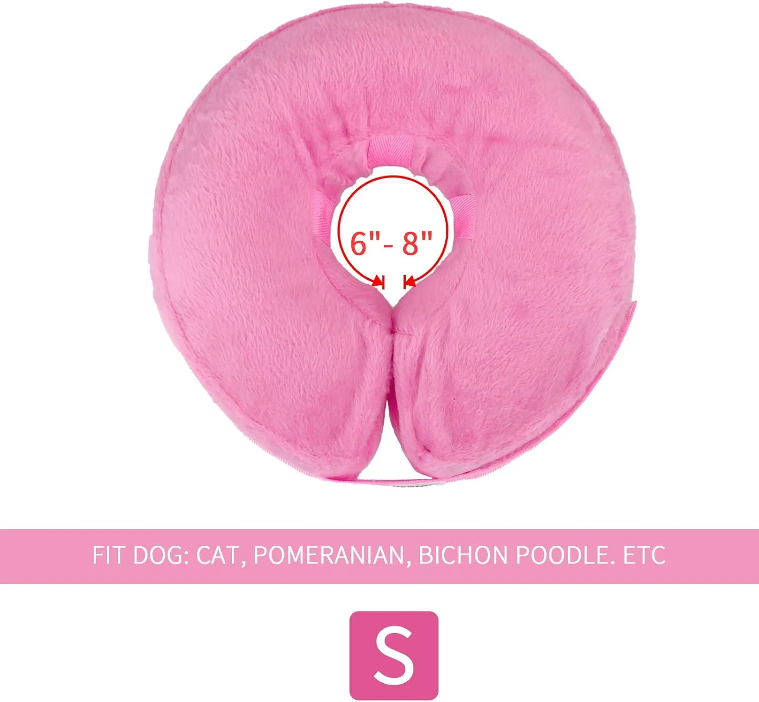 Inflatable Dog Cone,Adjustable Recovery Collar for Dogs After Surgery,Prevent from Biting & Scratching,Not Block VisionPink S