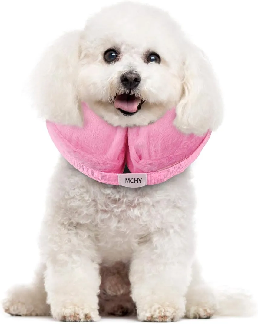 Inflatable Dog Cone,Adjustable Recovery Collar for Dogs After Surgery,Prevent from Biting & Scratching,Not Block VisionPink S