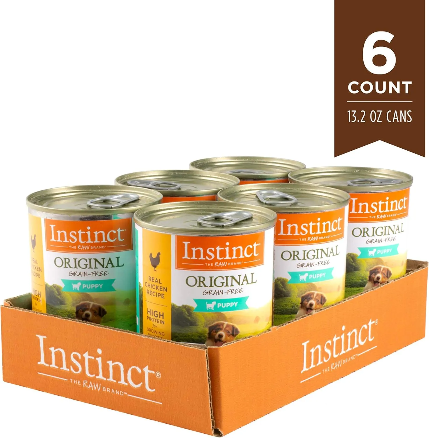 Instinct Original Puppy, Wet Dog Food, Grain Free Recipe - Real Chicken, 13.2 oz. Cans (Pack of 6)