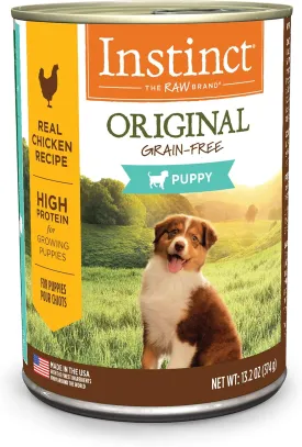 Instinct Original Puppy, Wet Dog Food, Grain Free Recipe - Real Chicken, 13.2 oz. Cans (Pack of 6)