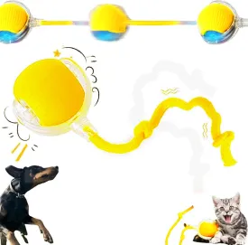 Interactive Cat Toys Ball for Indoor Cats, Interactive Cat Toys for Bored Indoor Cats Stimulating Puzzle Games, Whack a Mole & Brain Teaser to Keep Active (Yellow)