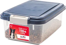 IRIS USA Airtight Dog Food Storage Container, Up to 11 lbs, Dog Cat Bird and Other Pet Food Treats Storage Bin, Dog Cat Wet Food Cans, Keep Fresh, BPA Free, Stackable, Navy