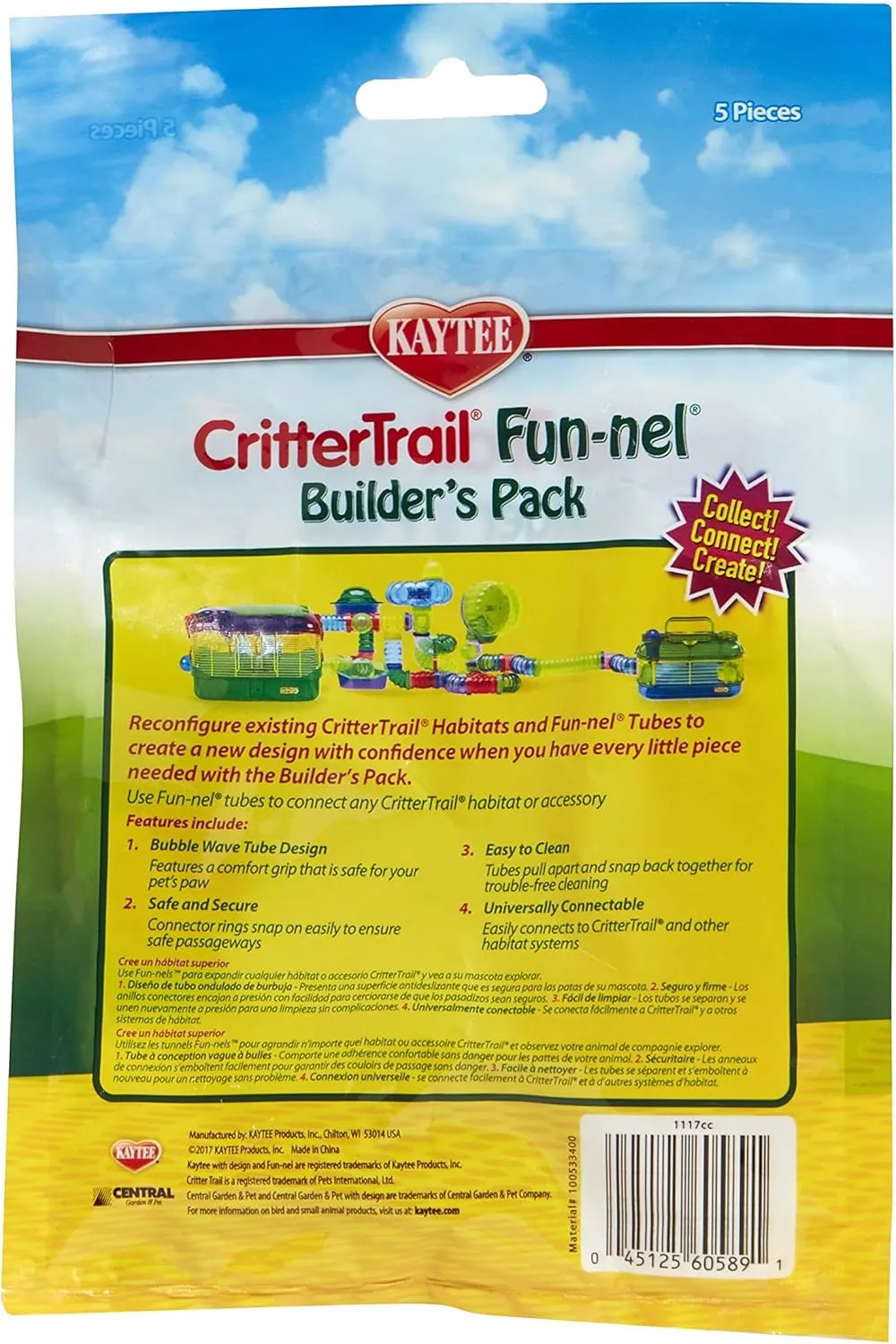 Kaytee CritterTrail Fun-nel Builders Pack Small Animal Habitat Tubes