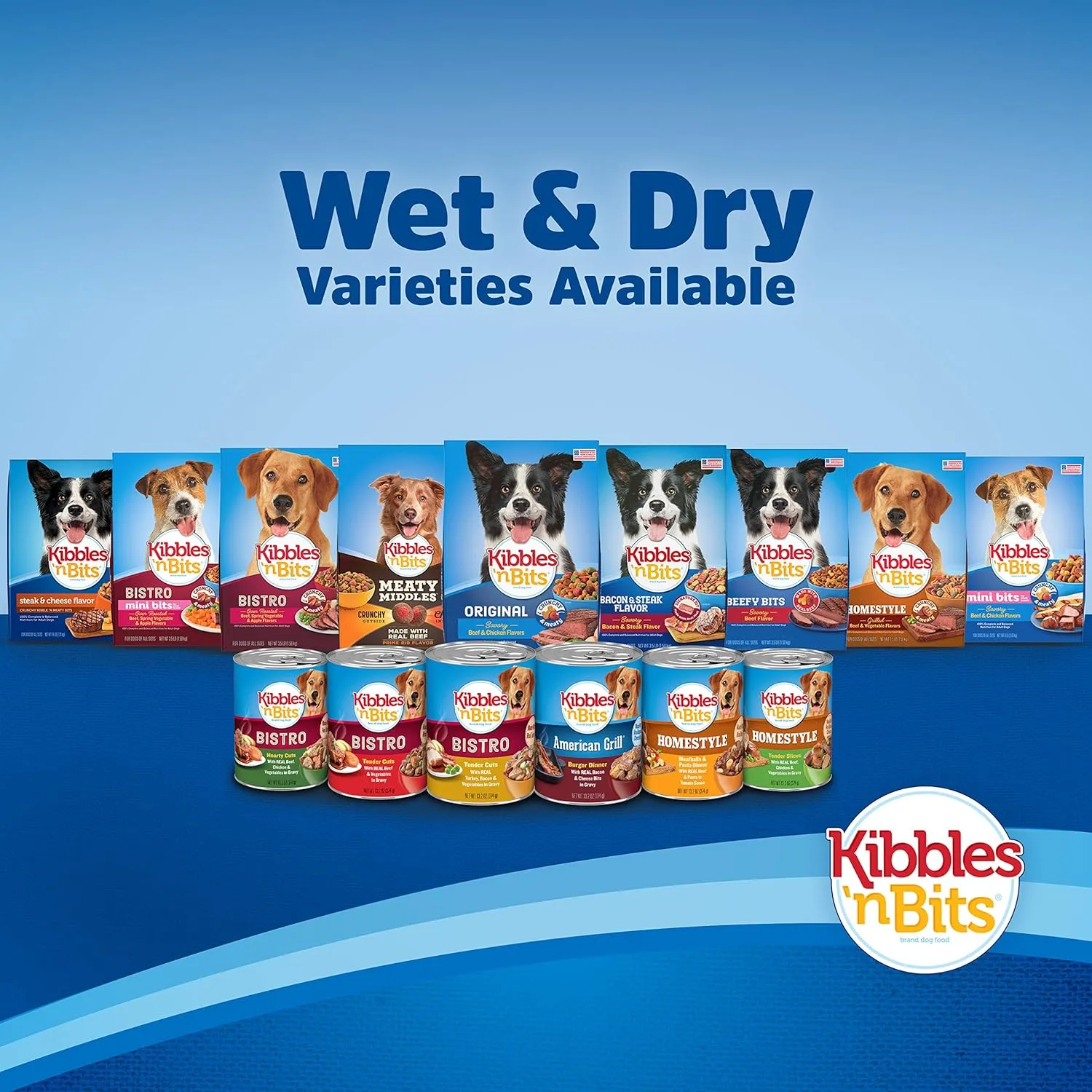 Kibbles 'N Bits Original Savory Beef & Chicken Flavors Dry Dog Food, 3.5 Pounds