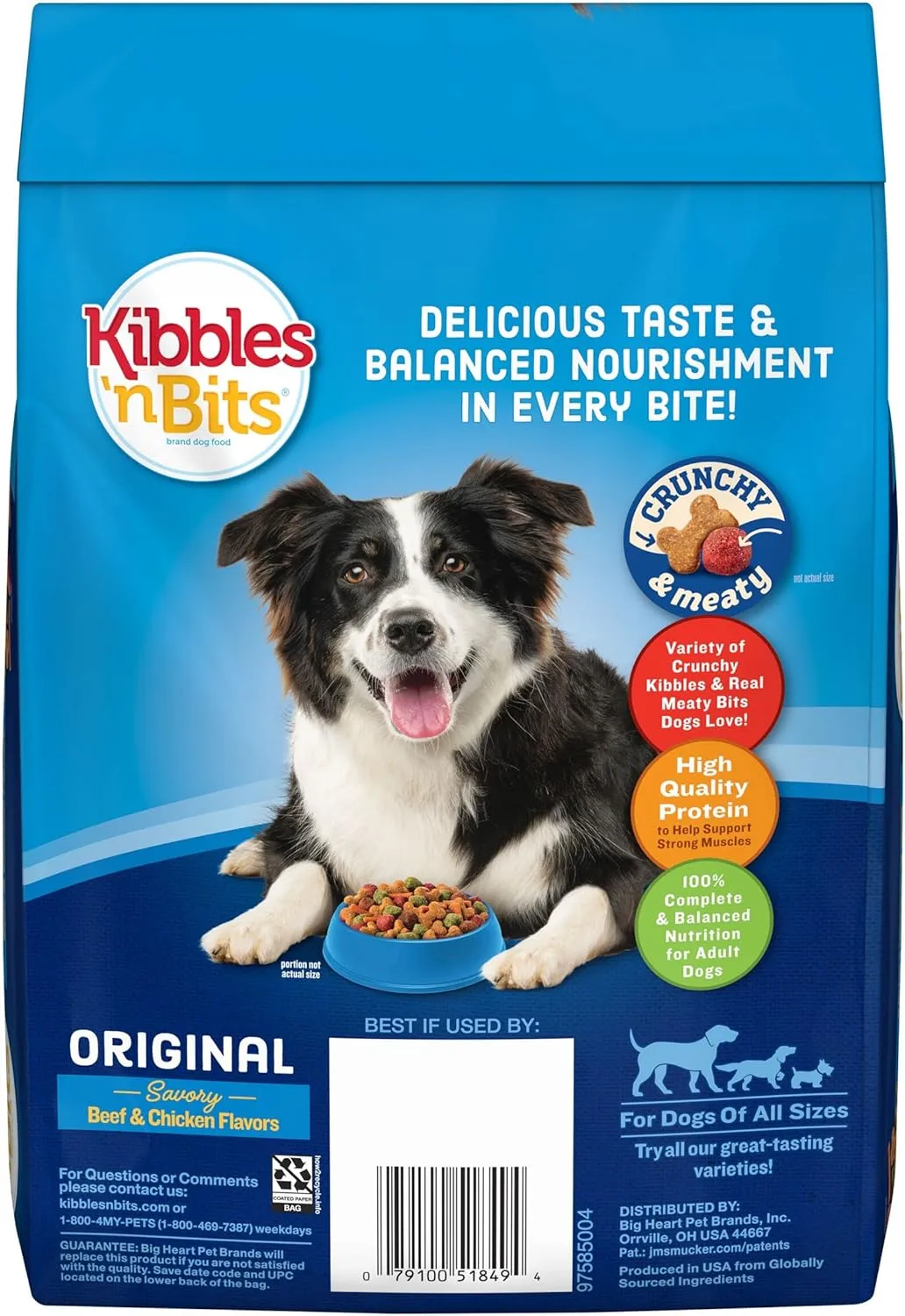 Kibbles 'N Bits Original Savory Beef & Chicken Flavors Dry Dog Food, 3.5 Pounds