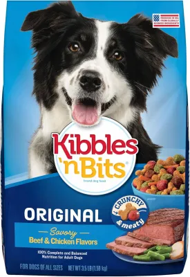 Kibbles 'N Bits Original Savory Beef & Chicken Flavors Dry Dog Food, 3.5 Pounds