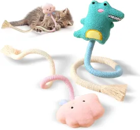 Kingtree Cat Rope Toys, 2 Pack Cat Toy Chew Ropes Without Wire, Bite Resistant Catnip Rope Toys for Indoor Cats Teeth Cleaning and Interactive Play