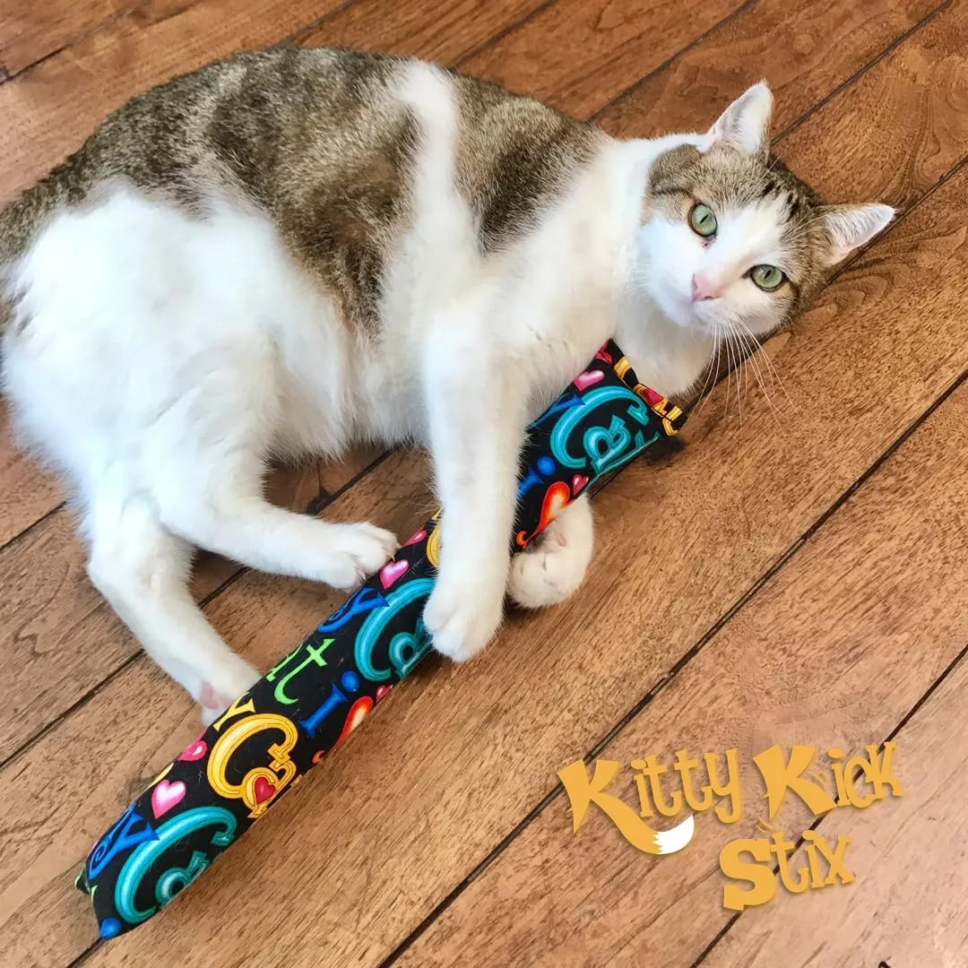 Kitty Kick Stix 15" Original Catnip Kicker Toy (Set of 2), Handmade in USA by Cat Lovers, Interactive Natural Cat & Kitten Toy, Packed with 100% Potent Catnip for All Breeds (Mystery)