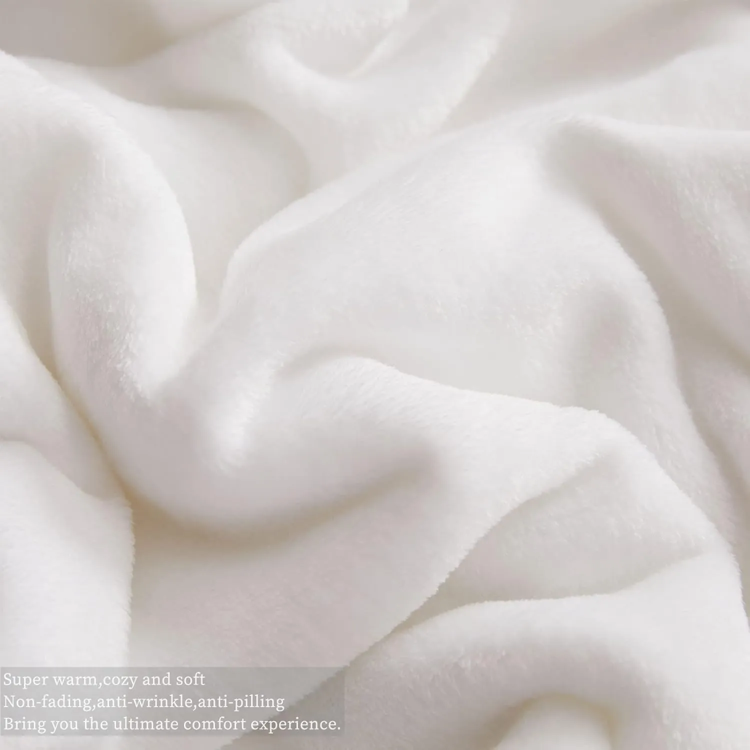 KMUSET Fleece Blanket Throw Size White Lightweight Super Soft Cozy Luxury Bed Blanket Microfiber