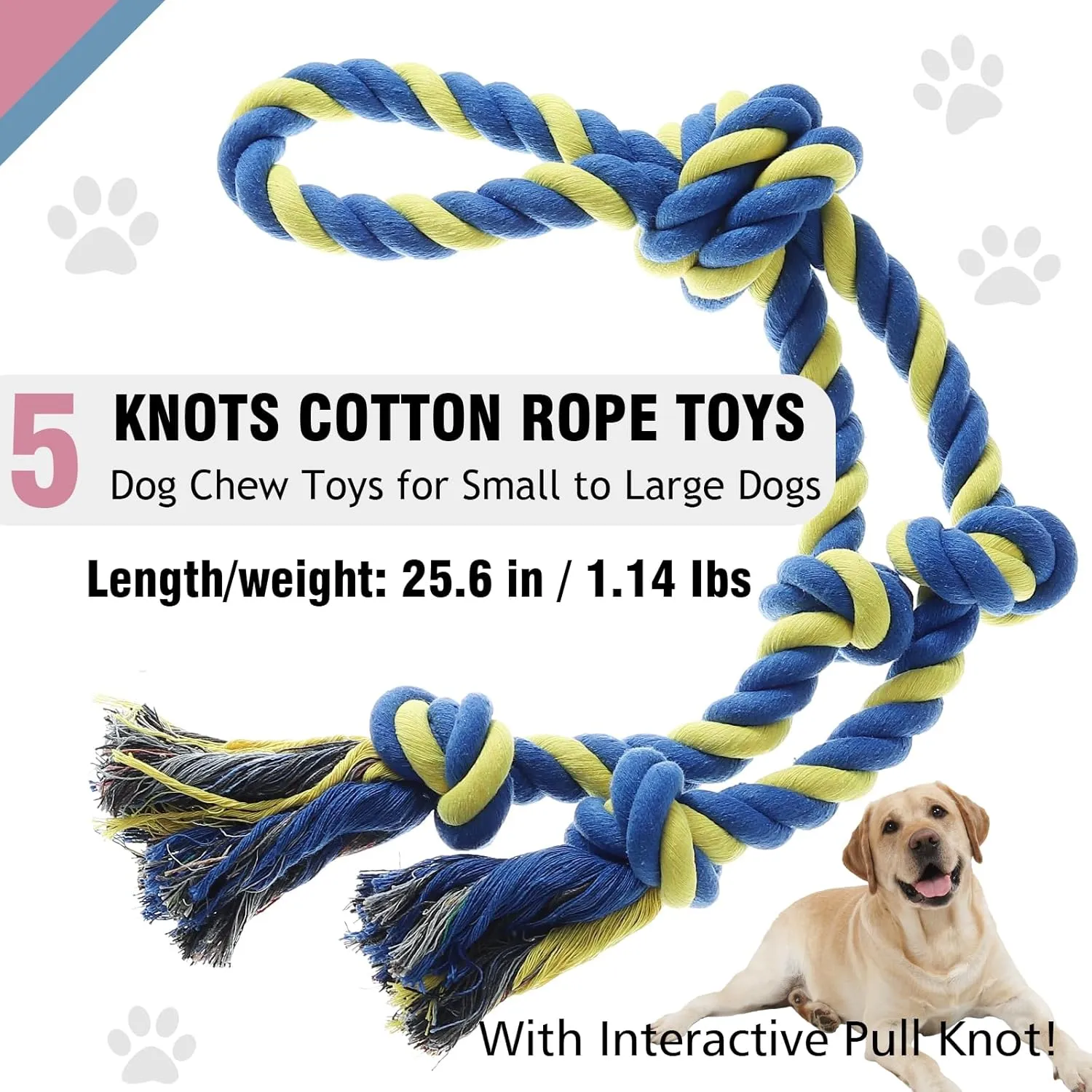 Large Dog Rope Toys for Aggressive Chewers, Heavy Duty, Indestructible, Tug of War, Teeth Cleaning