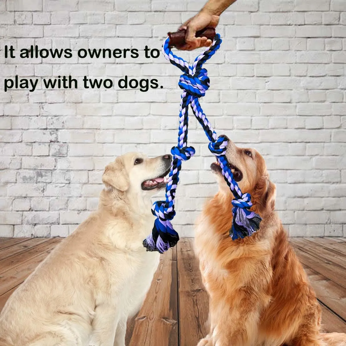 Large Dog Rope Toys for Aggressive Chewers - Tug of War Interactive Heavy Duty Outdoor Toy for Medium Large Breed XL Dogs - Strong Durable Chew Toy With Handle