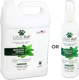 Lillian Ruff Dog Breath Freshener - Dental Care Spray for Teeth Cleaning, Targets Bad Breath, Plaque & Tartar, Supports Gum Health & Immune System (Gallon)