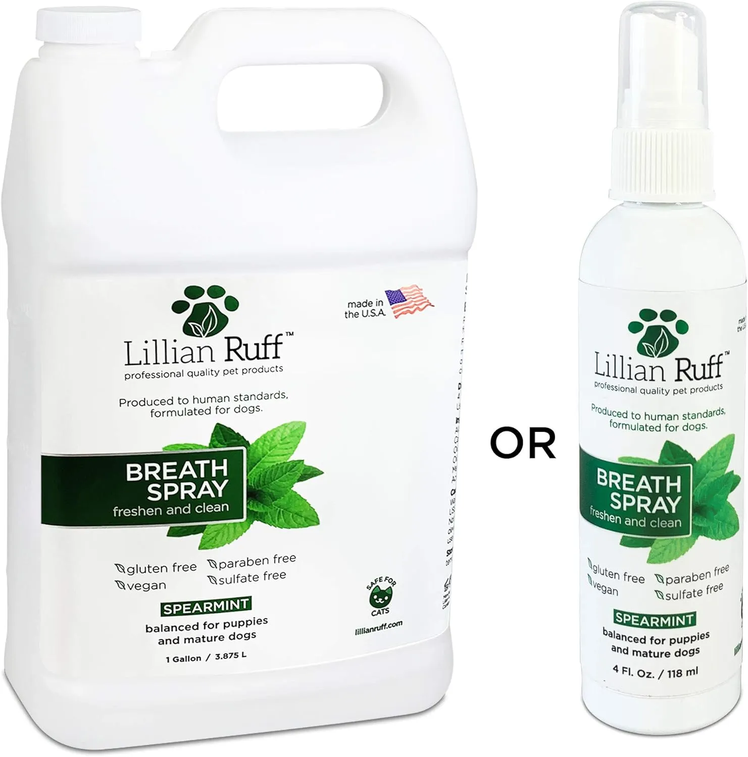 Lillian Ruff Dog Breath Freshener - Dental Care Spray for Teeth Cleaning, Targets Bad Breath, Plaque & Tartar, Supports Gum Health & Immune System (Gallon)