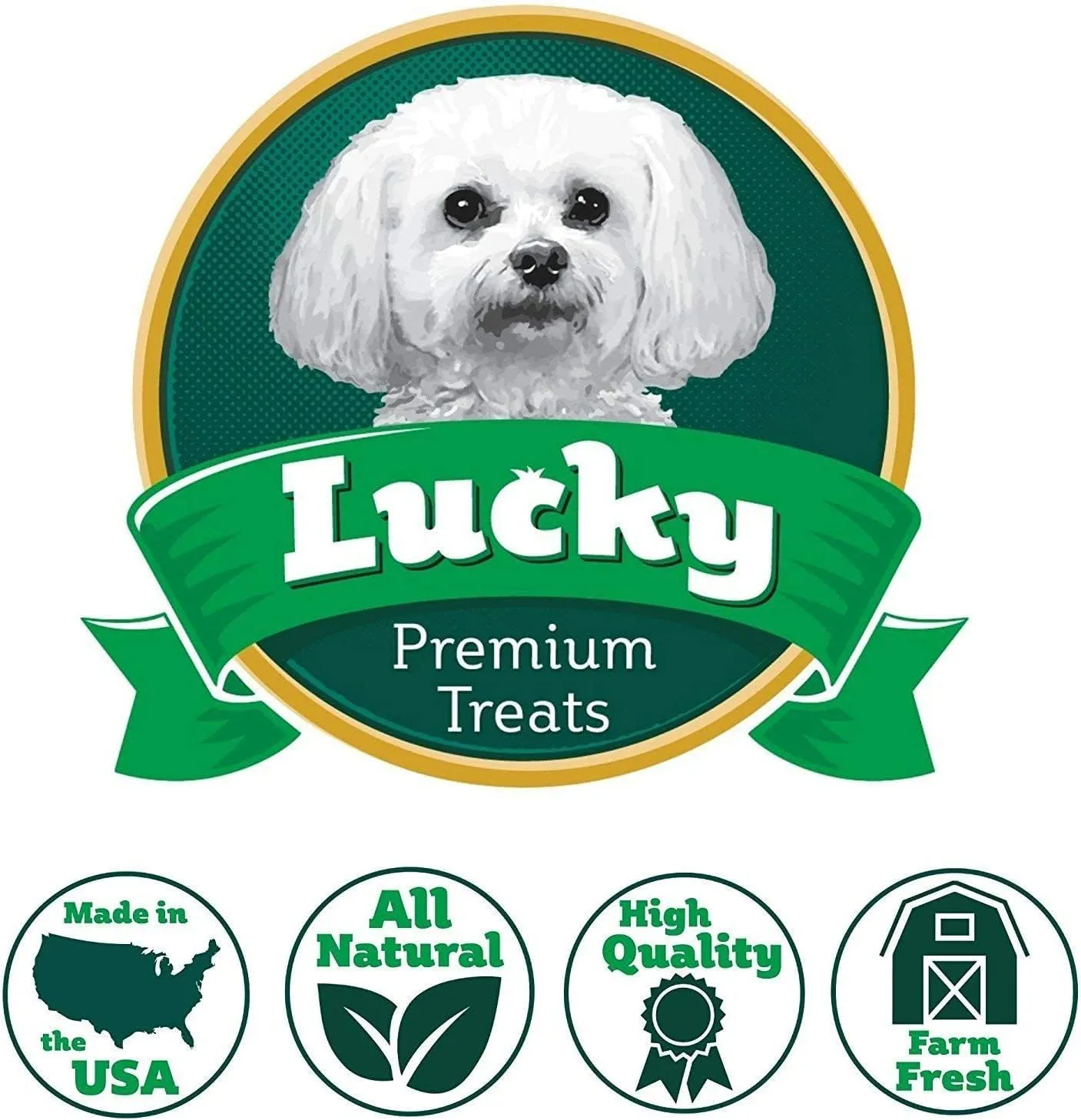 Lucky Premium Treats Chicken Wrapped Dog Treats  USA Made Raw Hide Sticks for Extra Large Size Dogs  Long Lasting, Preservative Free Dog Treats  4 Chews