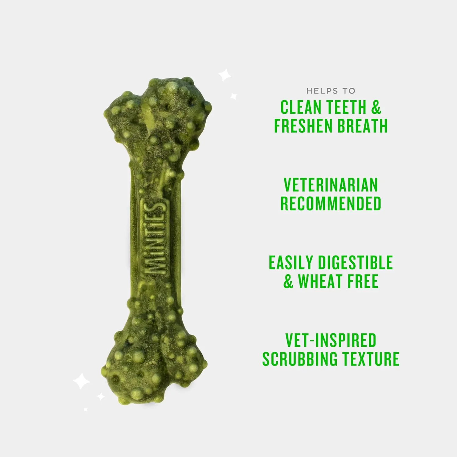 Minties Dental Chews for Dogs, 60 Count, Vet-Recommended Mint-Flavored Treats for Medium Dogs 25-50 lbs, Dental Bones Clean Teeth, Fight Bad Breath, and Removes Plaque and Tartar