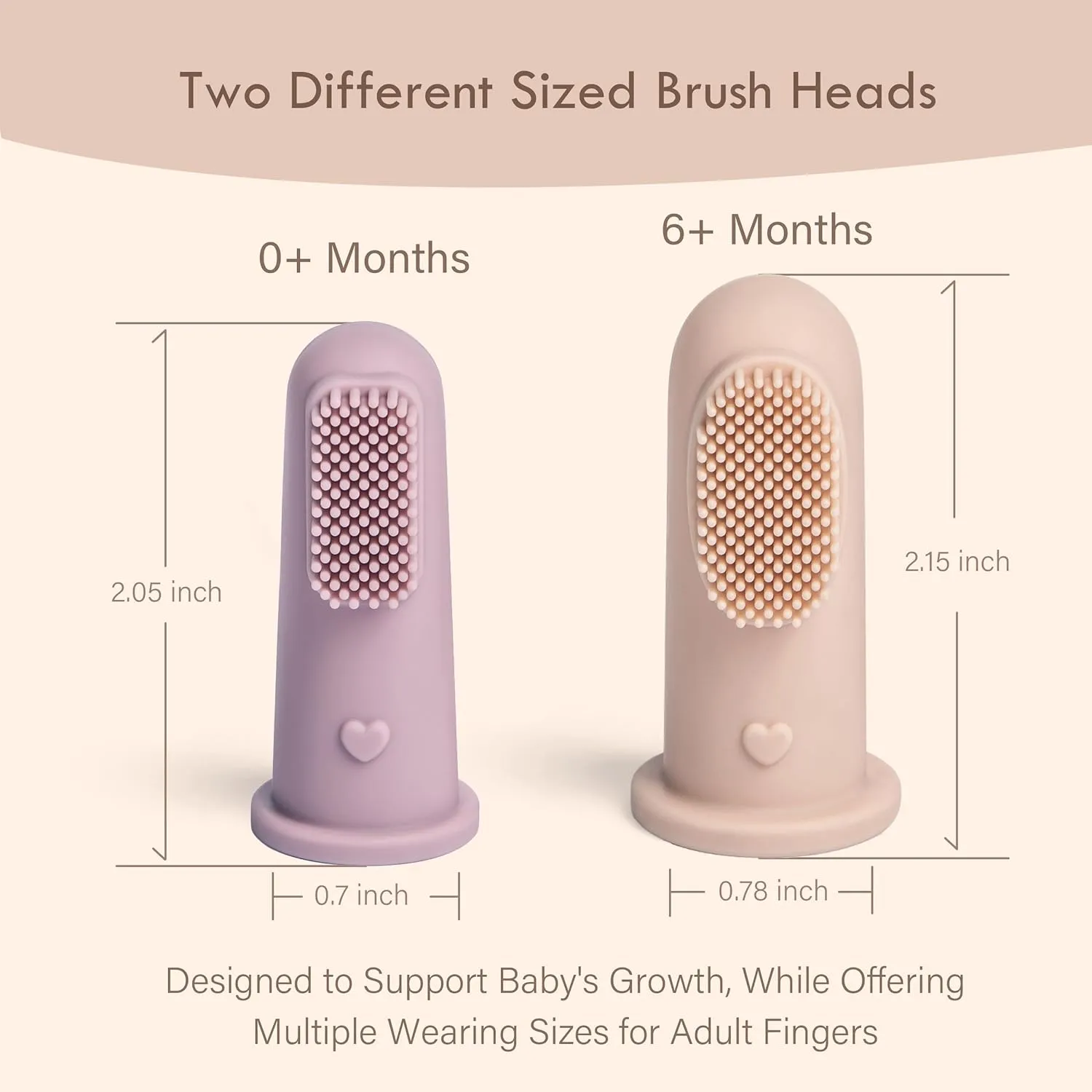 Moonkie Baby Finger Toothbrush Tongue Oral Cleaner Kit for 3 Months  , 3 Pcs (Blush/Pale Mauve/Blush)
