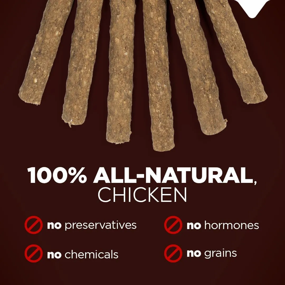 Natural Farm Quick Chicken Dog Treats, Chewy Sticks (10-Pack), Low Calorie, Delicious Crunchy Dog Treats with Collagen, High Protein- Chicken Treats for Dogs, Great for Small, Pups & Medium Dogs
