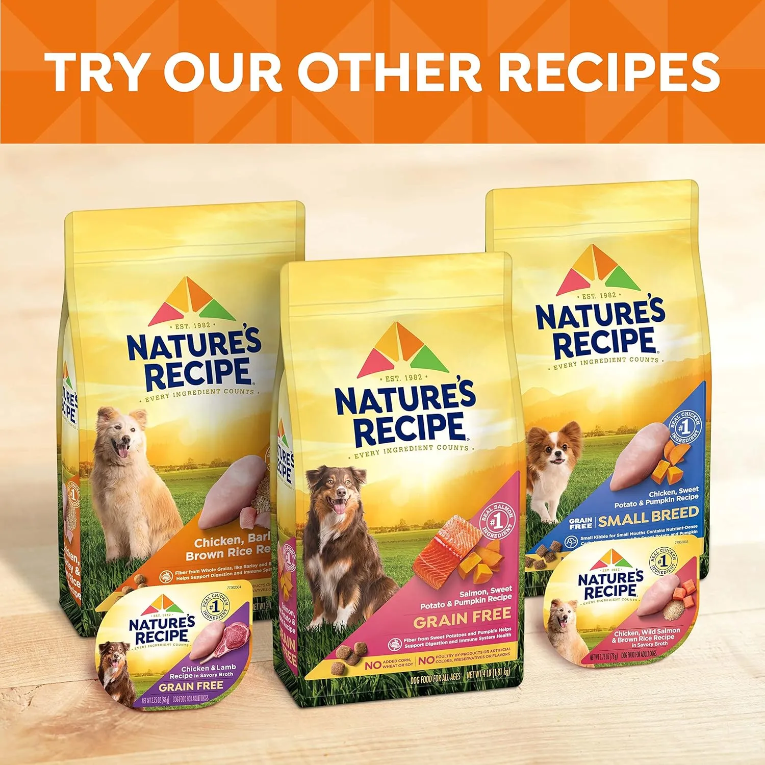 Natures Recipe Grain Free Chicken, Sweet Potato & Pumpkin Recipe Dry Dog Food, 4 lb. Bag