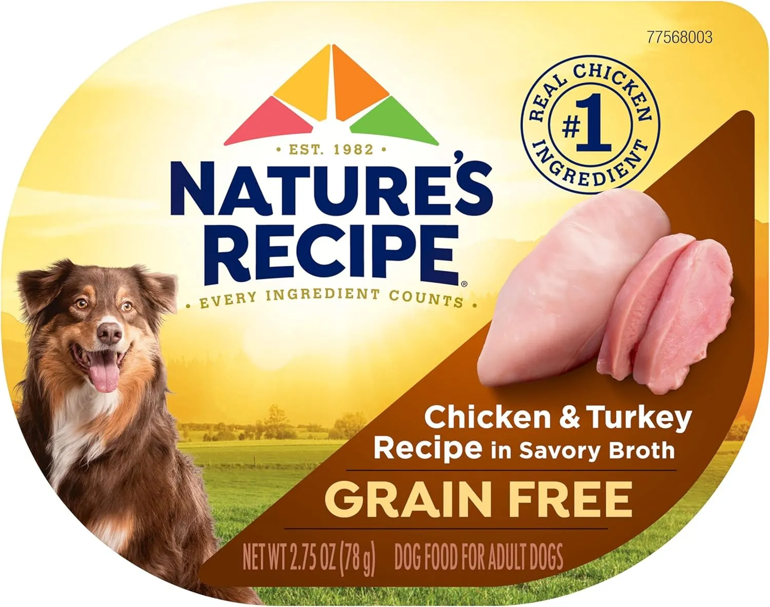 Nature's Recipe Grain Free Wet Dog Food, Chicken & Turkey Recipe, 2.75 Ounce Cup (Pack of 12)