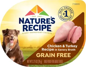 Nature's Recipe Grain Free Wet Dog Food, Chicken & Turkey Recipe, 2.75 Ounce Cup (Pack of 12)