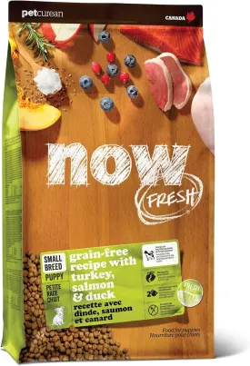 Now Fresh Grain-Free, Dry Dog Food, Small Breed Kibble, Real Meat and Fish, Turkey, Salmon and Duck Puppy Recipe, 3.5 lb Bag