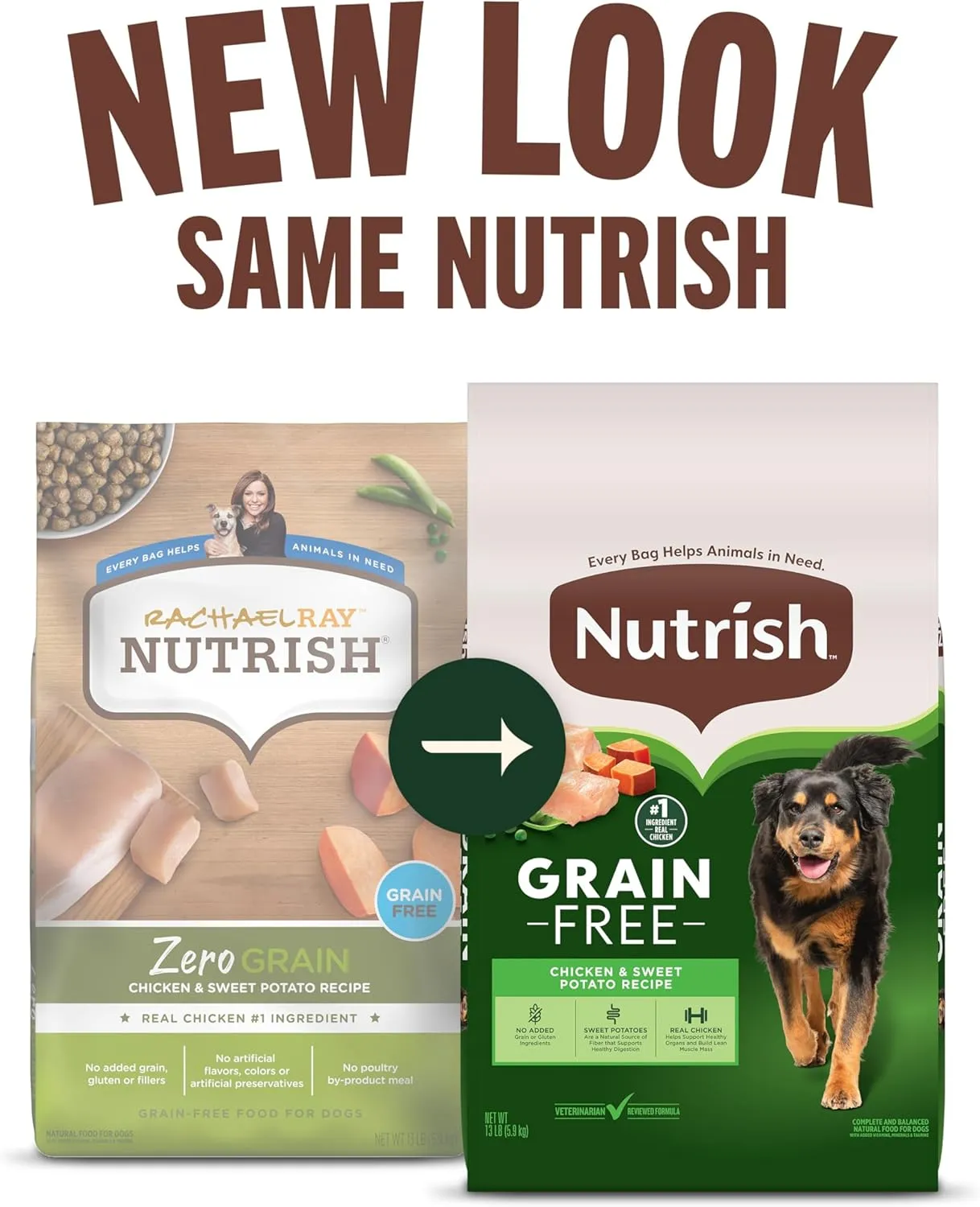 Nutrish Grain Free Chicken & Sweet Potato Recipe Dry Dog Food, 26 lb. Bag, Packaging May Vary (Rachael Ray)