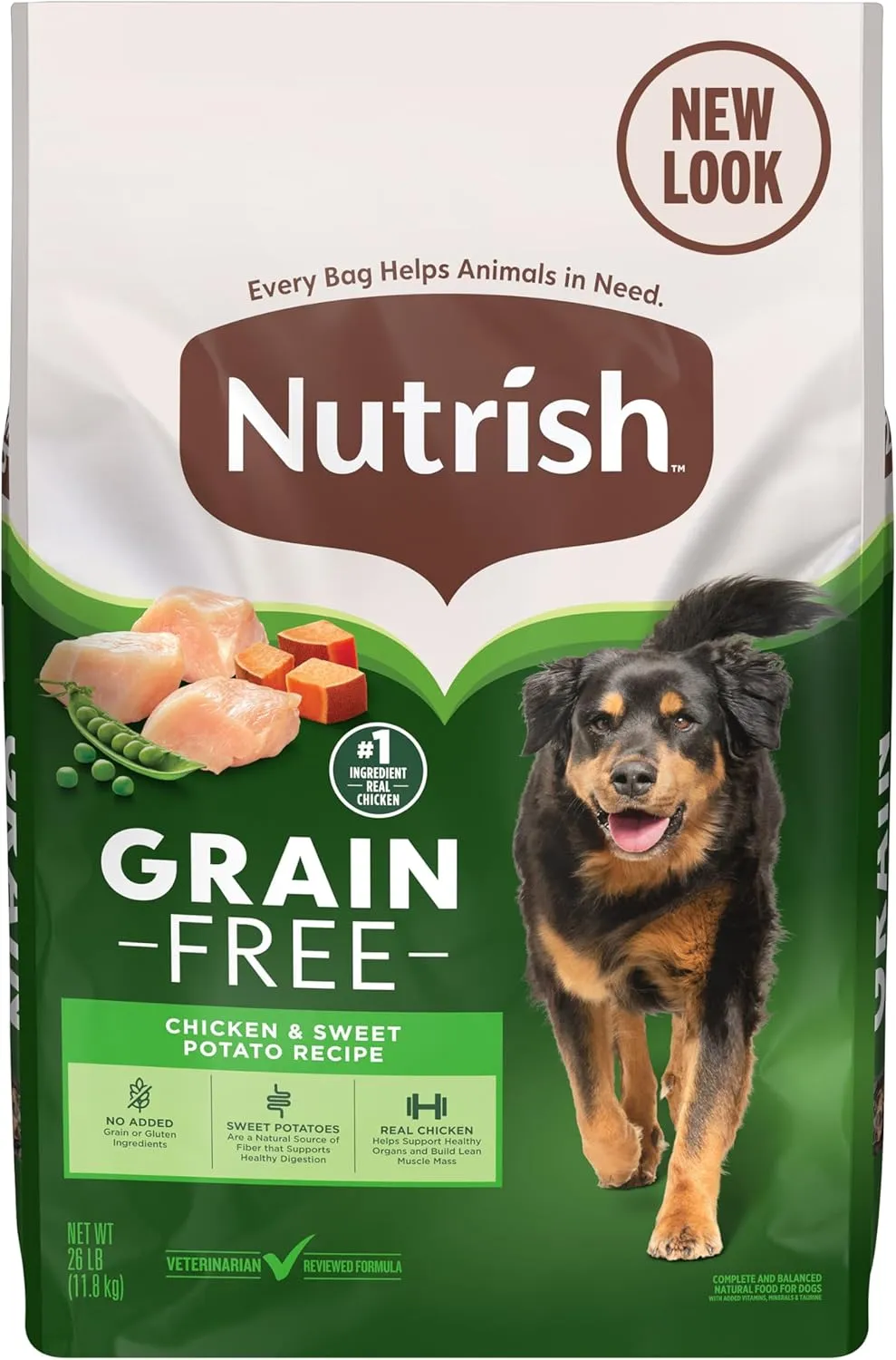 Nutrish Grain Free Chicken & Sweet Potato Recipe Dry Dog Food, 26 lb. Bag, Packaging May Vary (Rachael Ray)