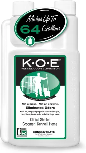 Odorcide, Thornell KOE Kennel Odor Eliminator Concentrate, Great for Cages, Runs, Floors & More, Pet Odor Eliminator for Home & Kennel w/Safe, Non-Enzymatic Formula, 16 oz, White  Not A Spray Bottle