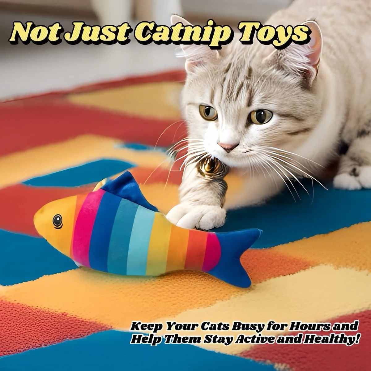 Organic Catnip Toys with 6Pcs Cat Toys - Bite-Resistant Kicker Set for Indoor Cats | Kitten to Senior Plush Catnip Toys for Cats, Skin-Friendly Chew Toys