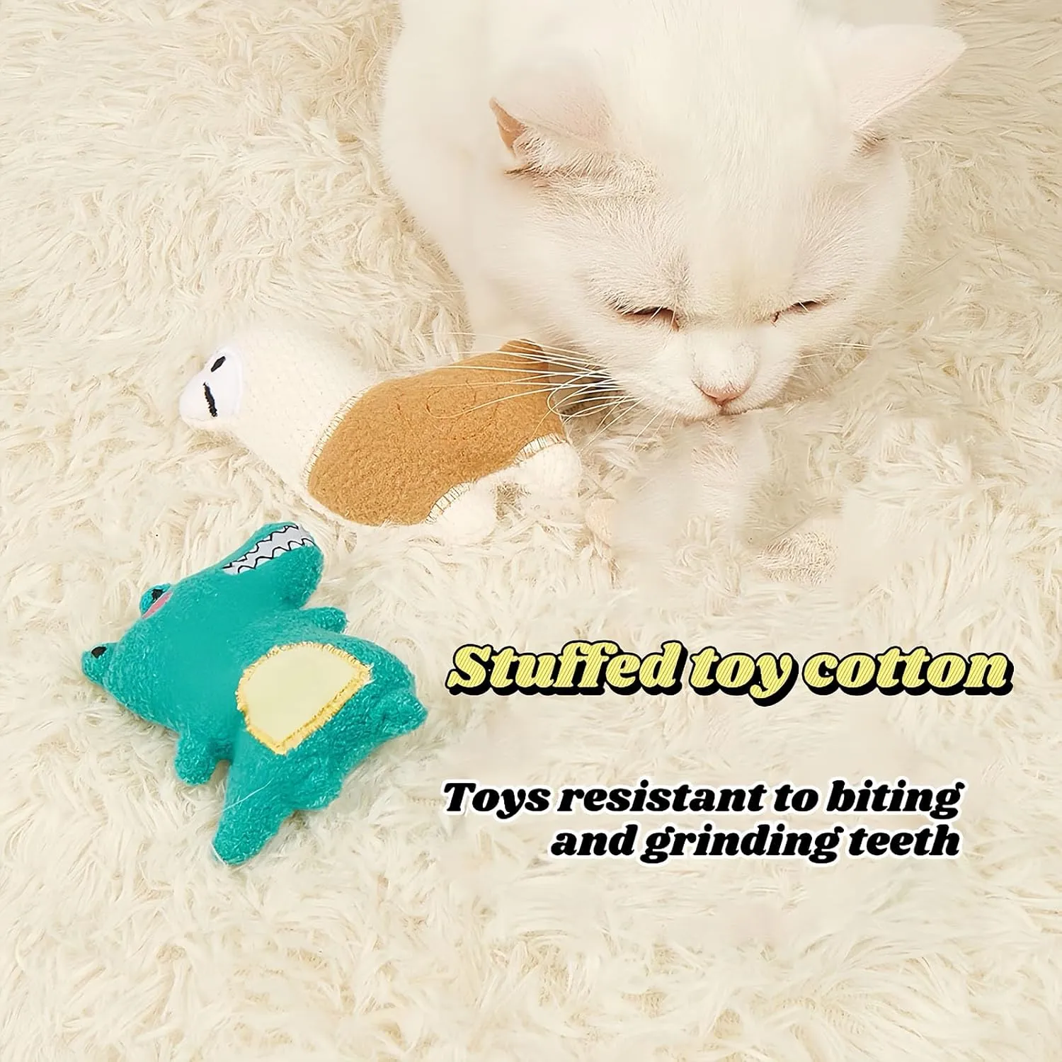 Organic Catnip Toys with 6Pcs Cat Toys - Bite-Resistant Kicker Set for Indoor Cats | Kitten to Senior Plush Catnip Toys for Cats, Skin-Friendly Chew Toys