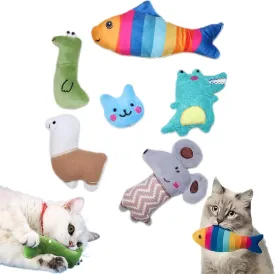 Organic Catnip Toys with 6Pcs Cat Toys - Bite-Resistant Kicker Set for Indoor Cats | Kitten to Senior Plush Catnip Toys for Cats, Skin-Friendly Chew Toys