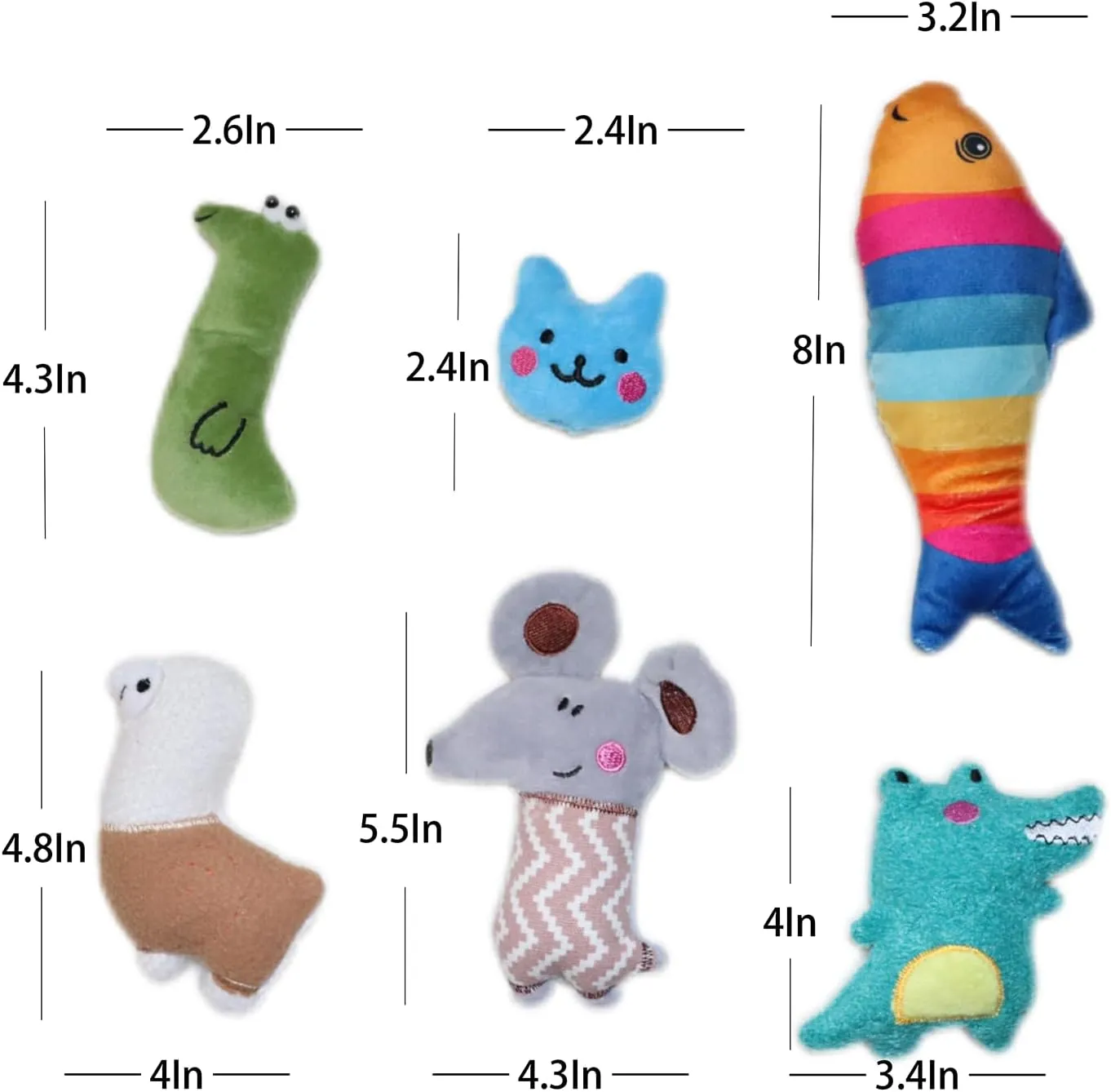 Organic Catnip Toys with 6Pcs Cat Toys - Bite-Resistant Kicker Set for Indoor Cats | Kitten to Senior Plush Catnip Toys for Cats, Skin-Friendly Chew Toys