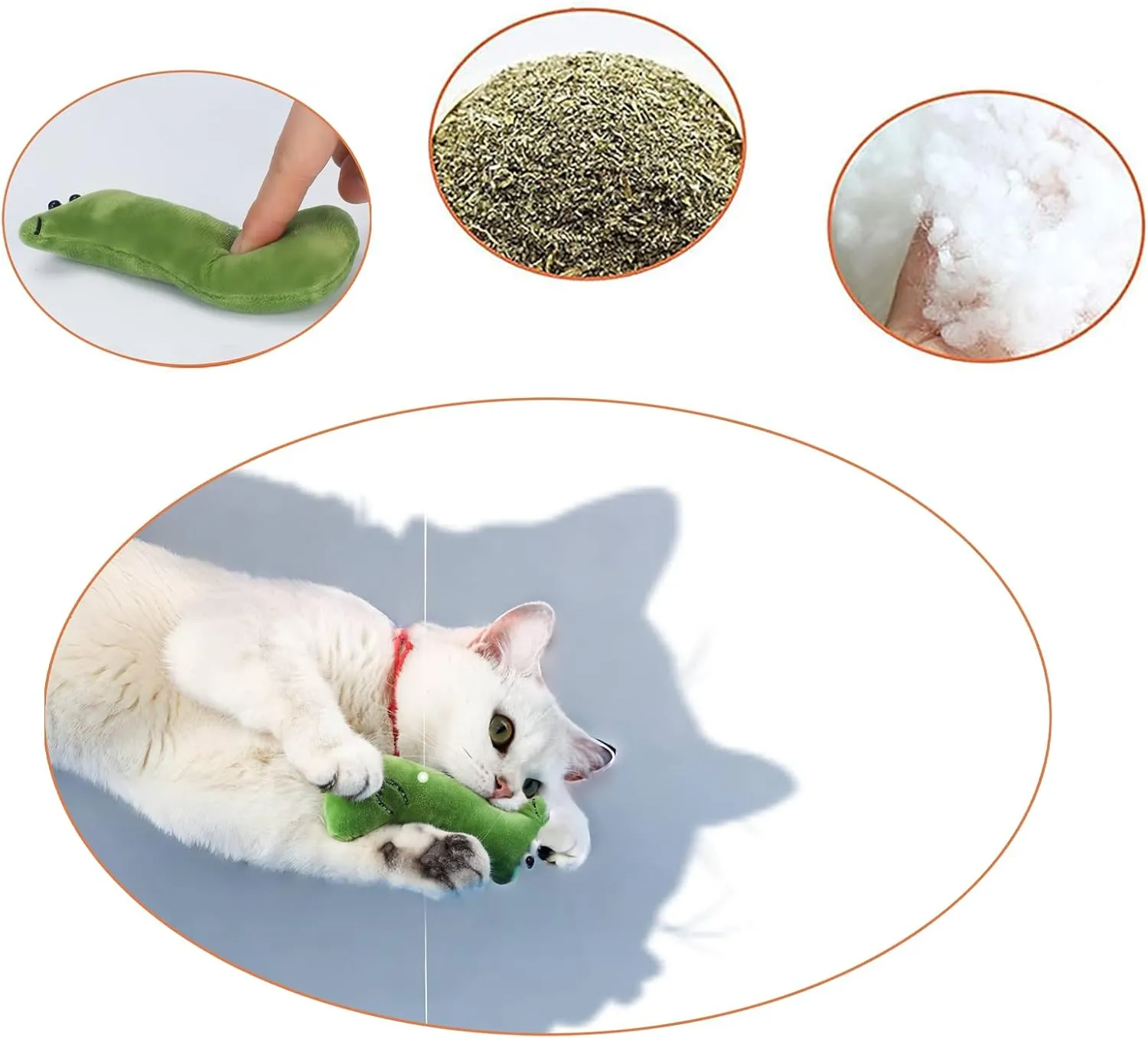 Organic Catnip Toys with 6Pcs Cat Toys - Bite-Resistant Kicker Set for Indoor Cats | Kitten to Senior Plush Catnip Toys for Cats, Skin-Friendly Chew Toys