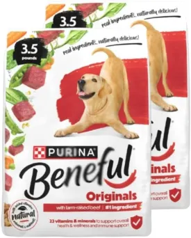 Originals with Farm-Raised Beef Natural Dry Dog Food Recipe with Added Vitamins, Minerals and Nutrients - No Artificial Preservatives Or Flavors and Added Colors, Pack of 2 X 3.5 Lb