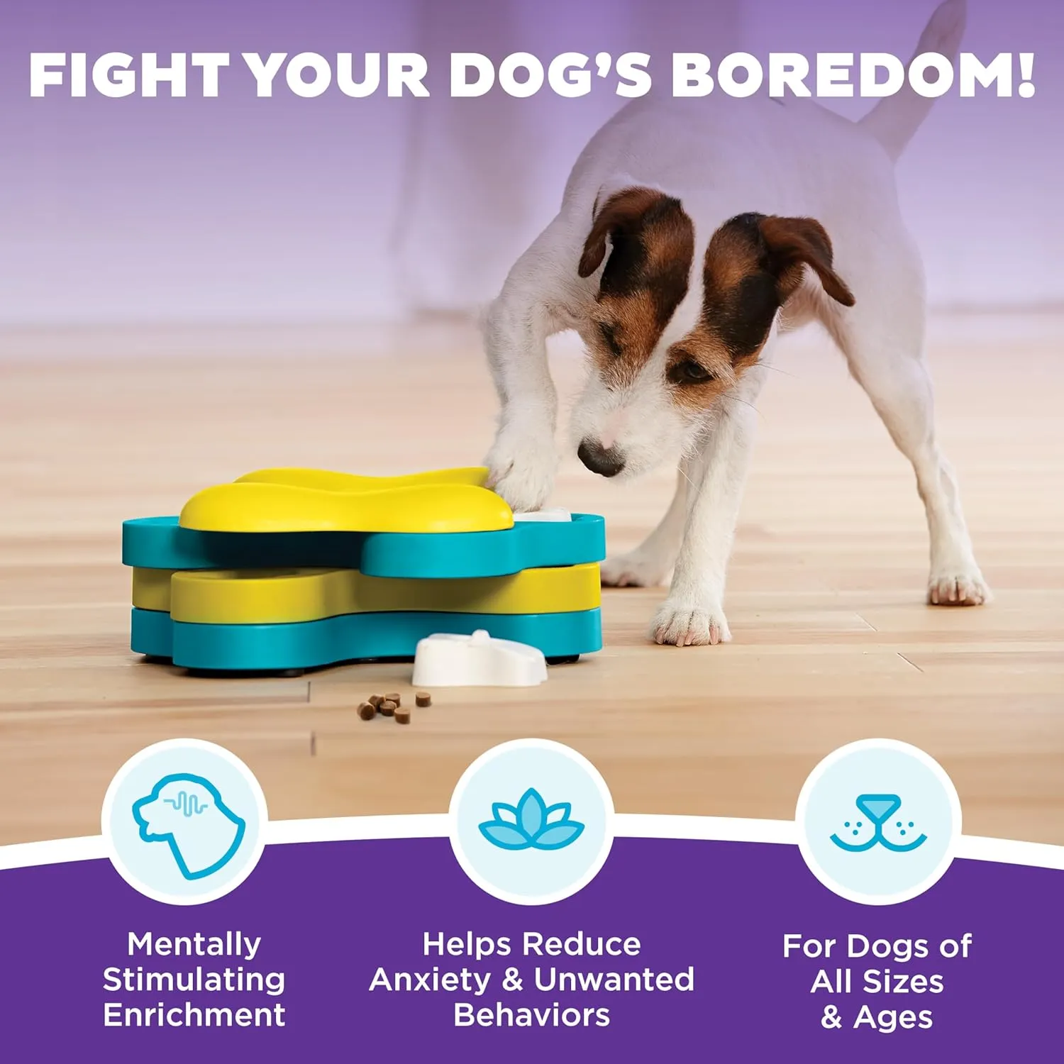 Outward Hound by Nina Ottosson Dog Tornado Treat Puzzle Dog Toy, Level 2 Intermediate, Blue