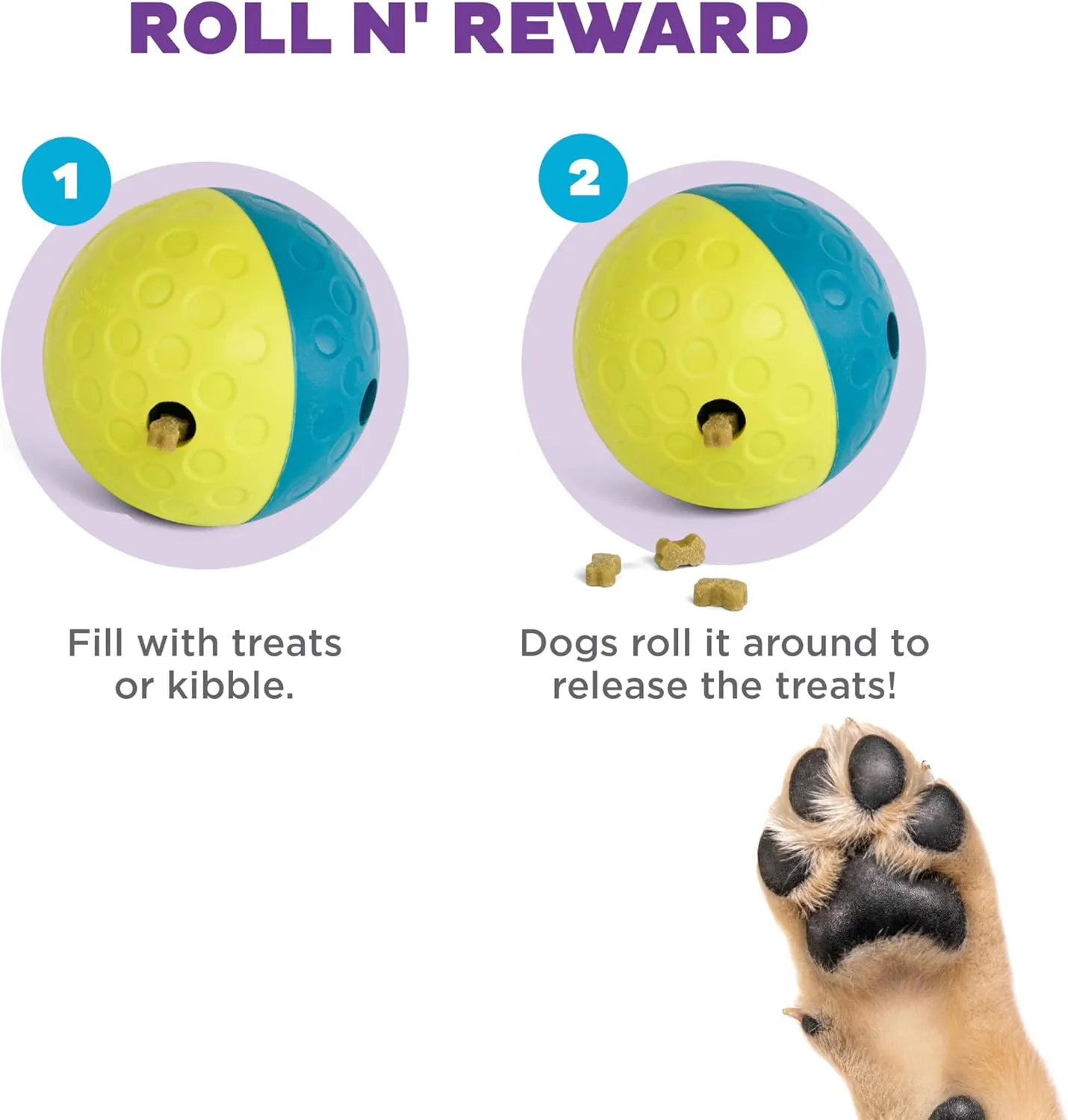 Outward Hound by Nina Ottosson Treat Tumble Interactive Puzzle Ball Dog Toy, Level 1 Beginner, Blue, Small