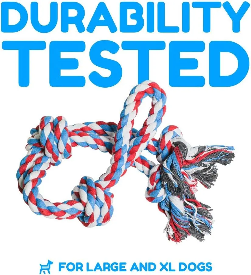 Pacific Pups Products 2 Pack Red - XL Dog Rope Toy for Aggressive Chewers - Benefits Non-Profit Dog Rescue - Tug of War Dog Toy, Dog Toys for Large Dogs, Tough Dog Toys for Aggressive Chewers